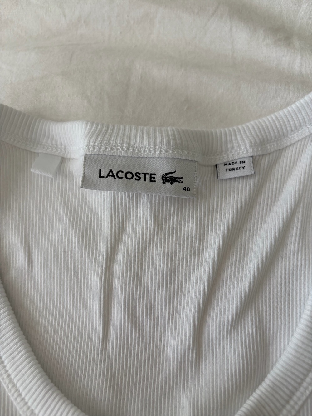 Lacoste White Ribbed Tank - Picture 4 of 5